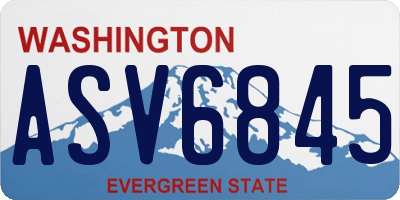 WA license plate ASV6845