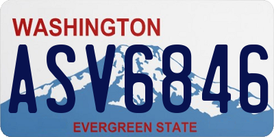 WA license plate ASV6846