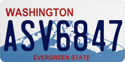 WA license plate ASV6847