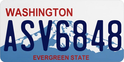 WA license plate ASV6848