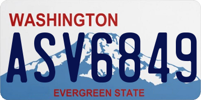 WA license plate ASV6849