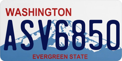 WA license plate ASV6850