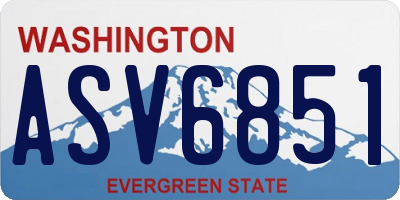 WA license plate ASV6851