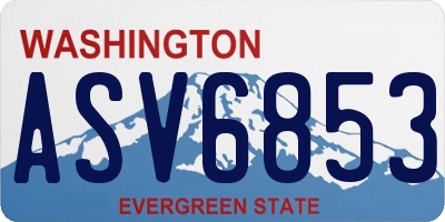 WA license plate ASV6853