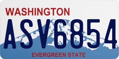 WA license plate ASV6854