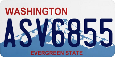 WA license plate ASV6855
