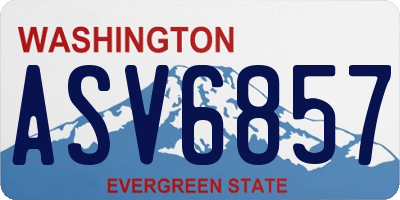 WA license plate ASV6857