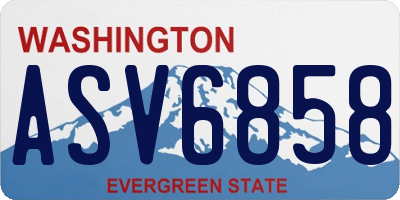WA license plate ASV6858