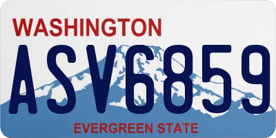 WA license plate ASV6859