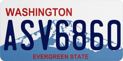 WA license plate ASV6860