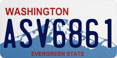 WA license plate ASV6861