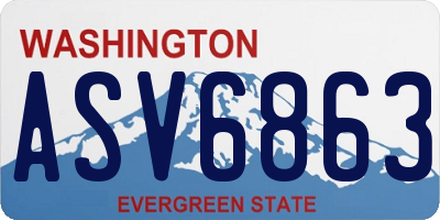 WA license plate ASV6863