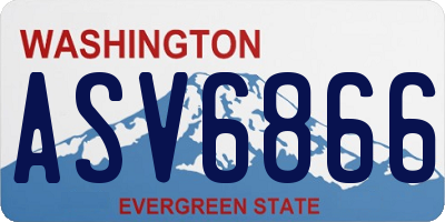 WA license plate ASV6866