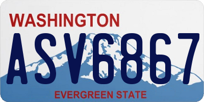 WA license plate ASV6867
