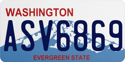 WA license plate ASV6869