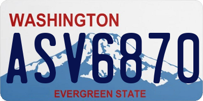 WA license plate ASV6870