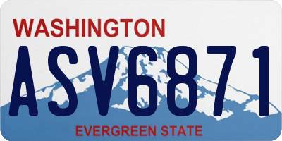 WA license plate ASV6871