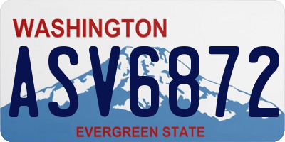 WA license plate ASV6872