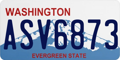 WA license plate ASV6873