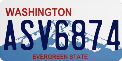 WA license plate ASV6874