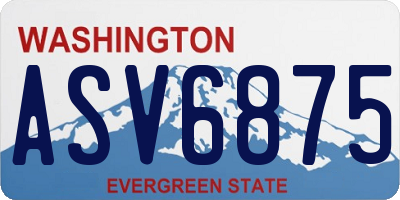 WA license plate ASV6875