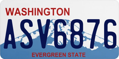 WA license plate ASV6876