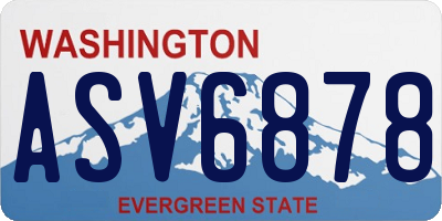 WA license plate ASV6878