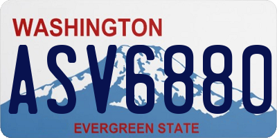 WA license plate ASV6880