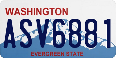 WA license plate ASV6881