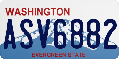 WA license plate ASV6882
