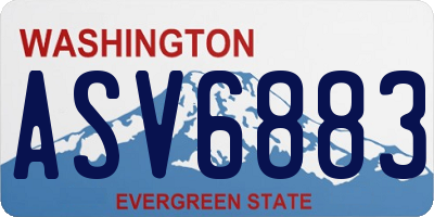 WA license plate ASV6883
