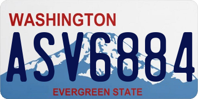 WA license plate ASV6884