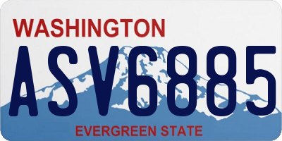 WA license plate ASV6885