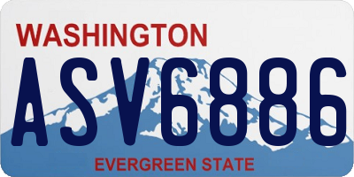 WA license plate ASV6886