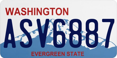 WA license plate ASV6887