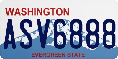 WA license plate ASV6888