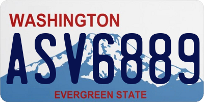 WA license plate ASV6889