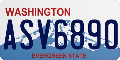 WA license plate ASV6890