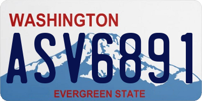 WA license plate ASV6891