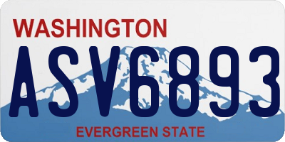 WA license plate ASV6893