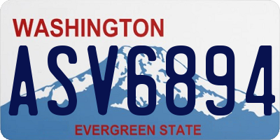 WA license plate ASV6894