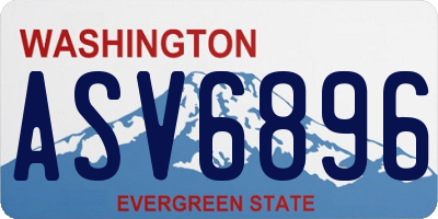 WA license plate ASV6896