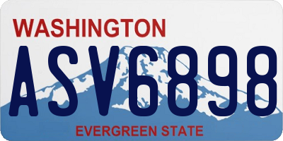 WA license plate ASV6898