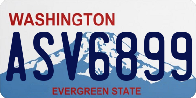 WA license plate ASV6899