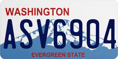 WA license plate ASV6904