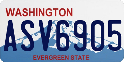 WA license plate ASV6905