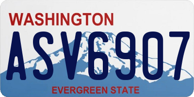 WA license plate ASV6907