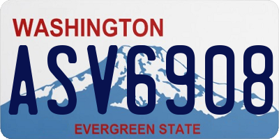 WA license plate ASV6908