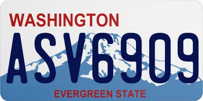 WA license plate ASV6909