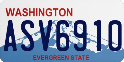 WA license plate ASV6910